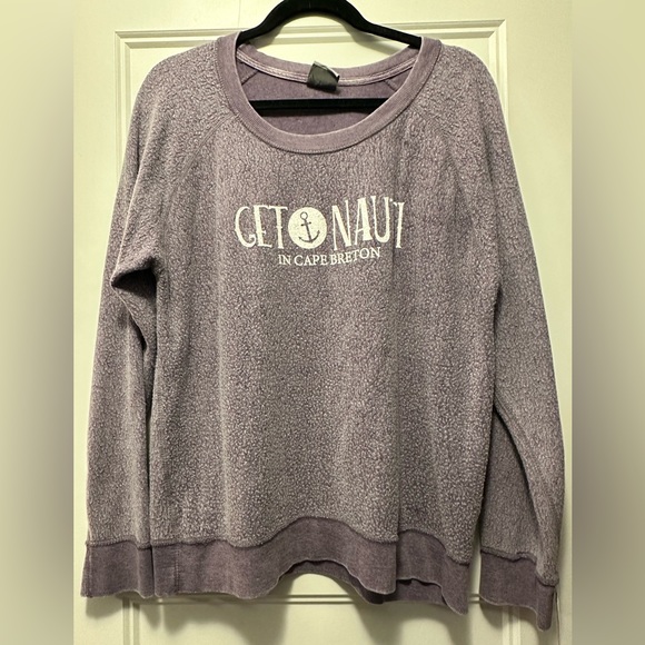 3/$15 Get Nauti in Cape Breton Reversed Style Pullover Sweatshirt in Purple - Picture 4 of 5